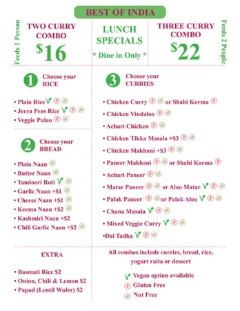 Lunch Special Menu 1